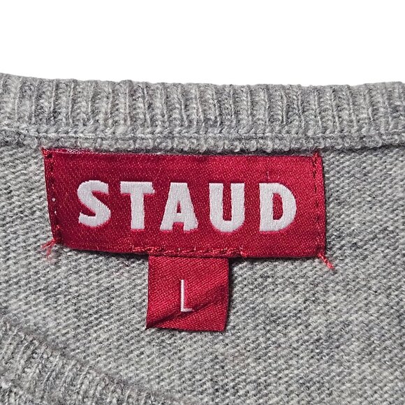 NWT STAUD Grey Ribbed Knit Tank Top Women’s L Minimalist Streetwear Quiet Luxury - Picture 3 of 11